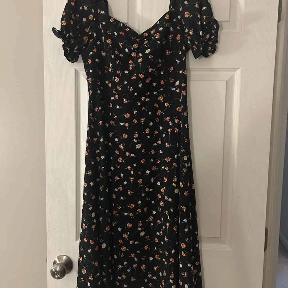 Floral Black Dress